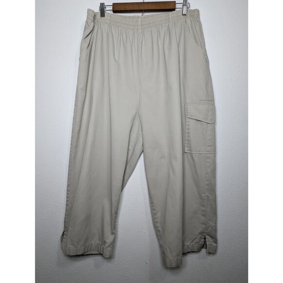 Bobbie Brooks Vintage Pull On Cropped Cargo Pants Size 34 (Measured unstretched) - Picture 1 of 6